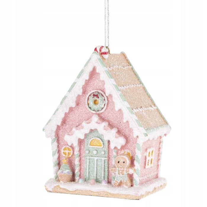Zawieszka różowy piernikowy domek