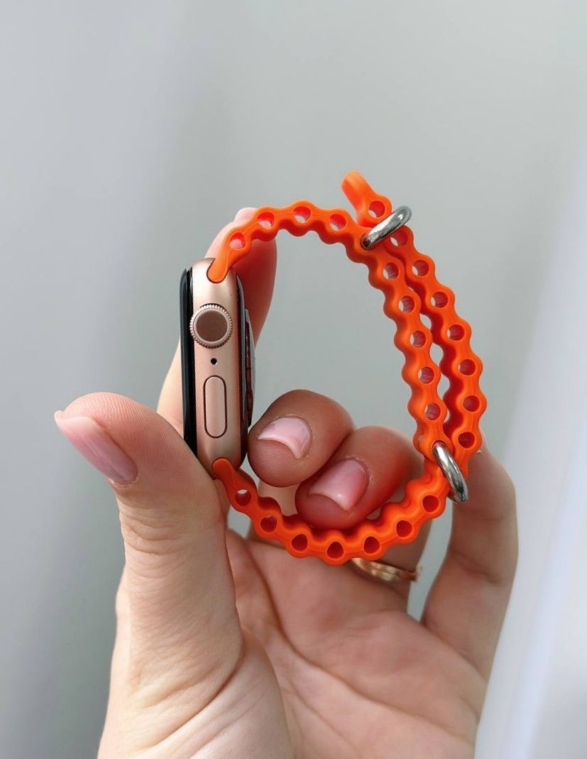 Ремешок Ocean Band для Apple Watch 45 mm силикон волнистый застежка