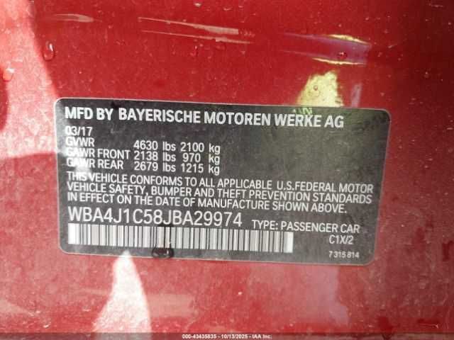 2018 Bmw 430i Gran Coupe F36