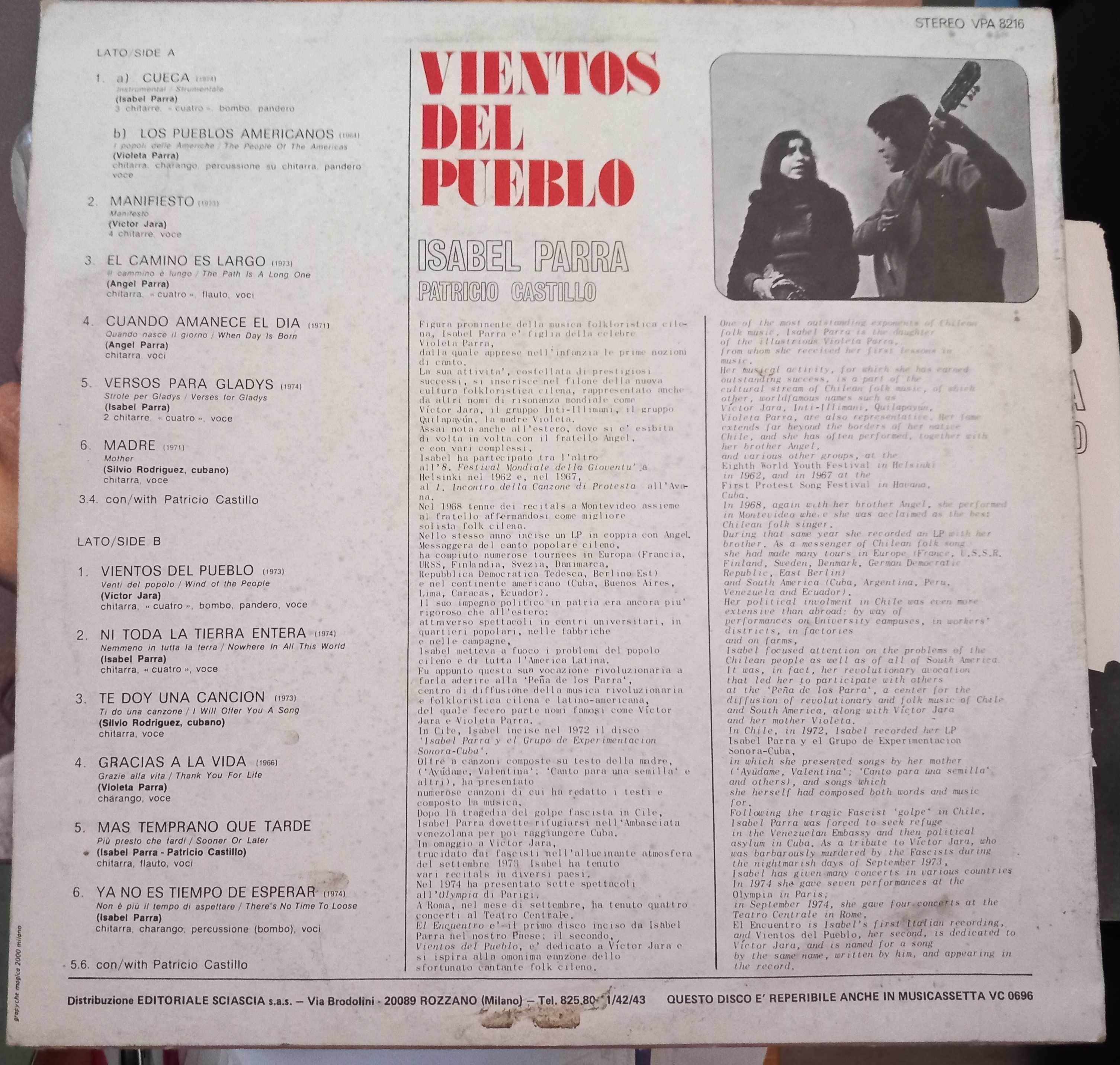 LP Vinil - Vientos del Pueblo de Isabel Parra