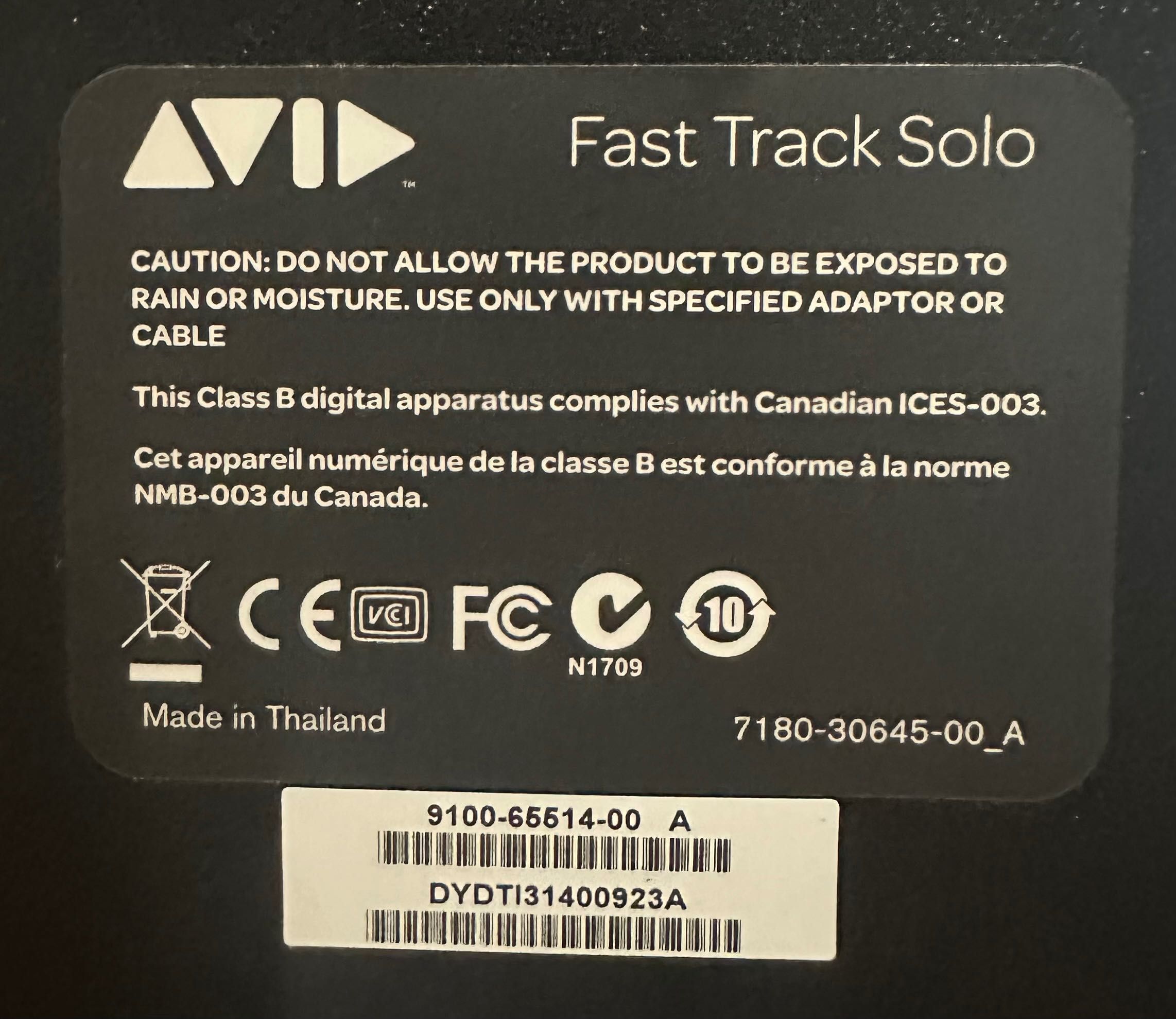 Avid Fast Track Solo — Interface Áudio USB — Braga