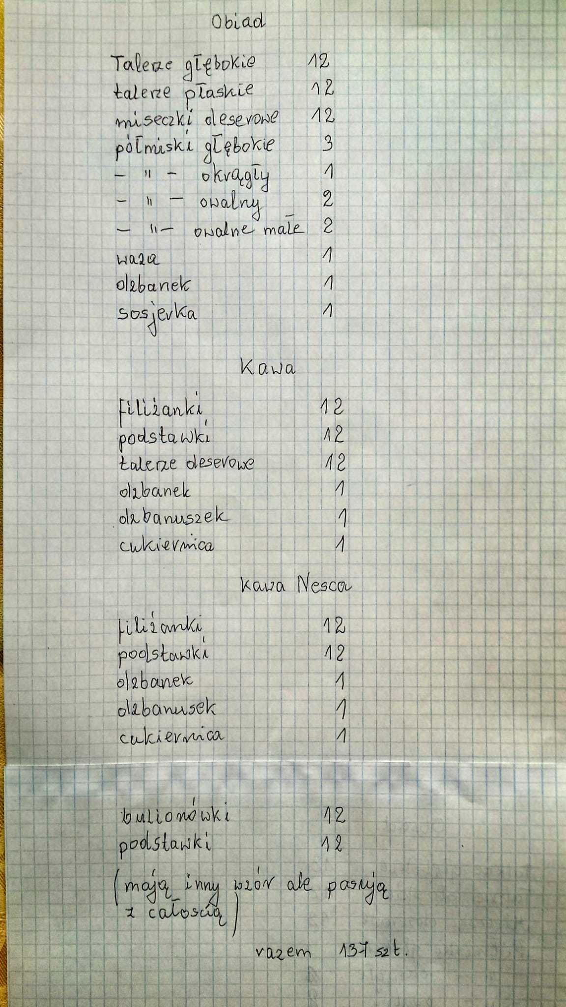 Zastawa serwis z 1970 roku