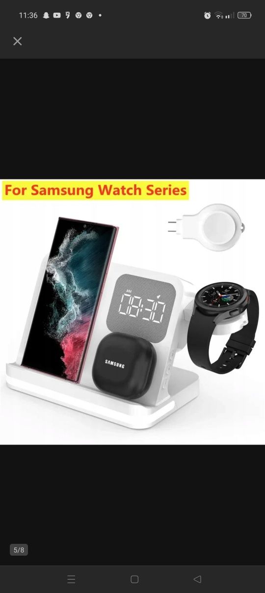 6 in 1 Wireless Charger Stand For iPhone Samsung S24 S22 Ultra Note