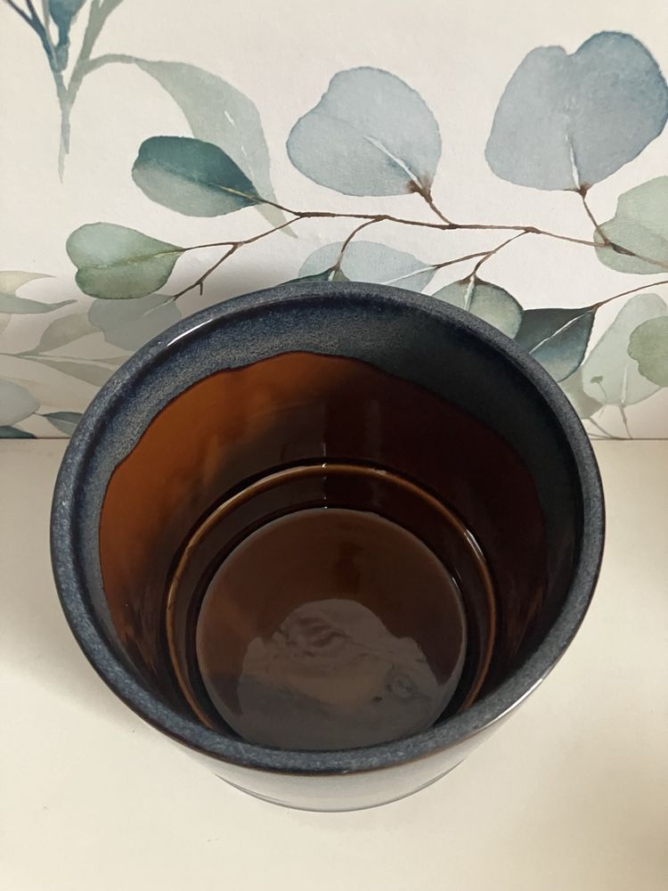Doniczki,oslonki ceramiczne antracyt wys.13 cm