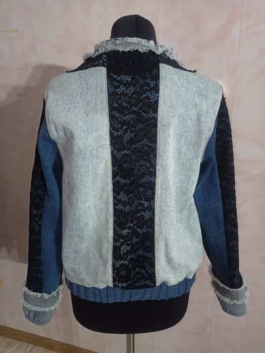 Бомбер жіночий комбінований