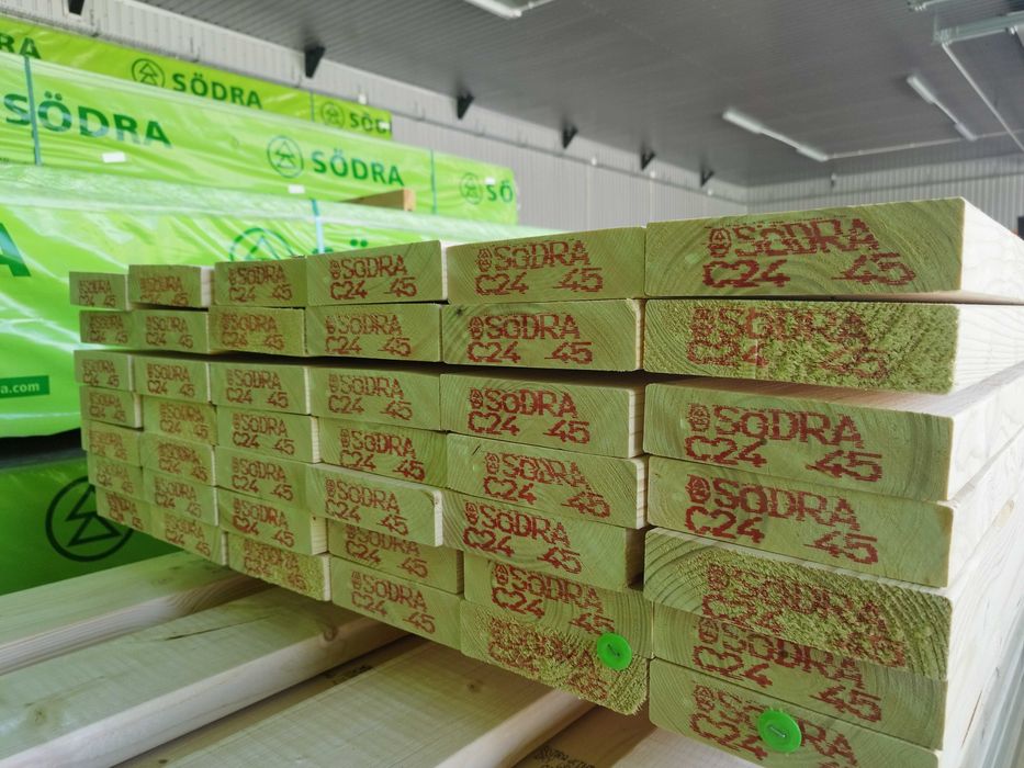 Drewno C24 konstrukcyjne suszone strugane świerk skandynawski kantówki