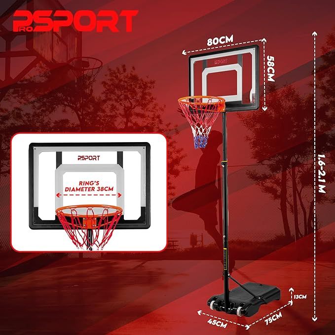 Zestaw Do Koszykówki Prosport Regulowana Wysokość 1,6-2,1 M