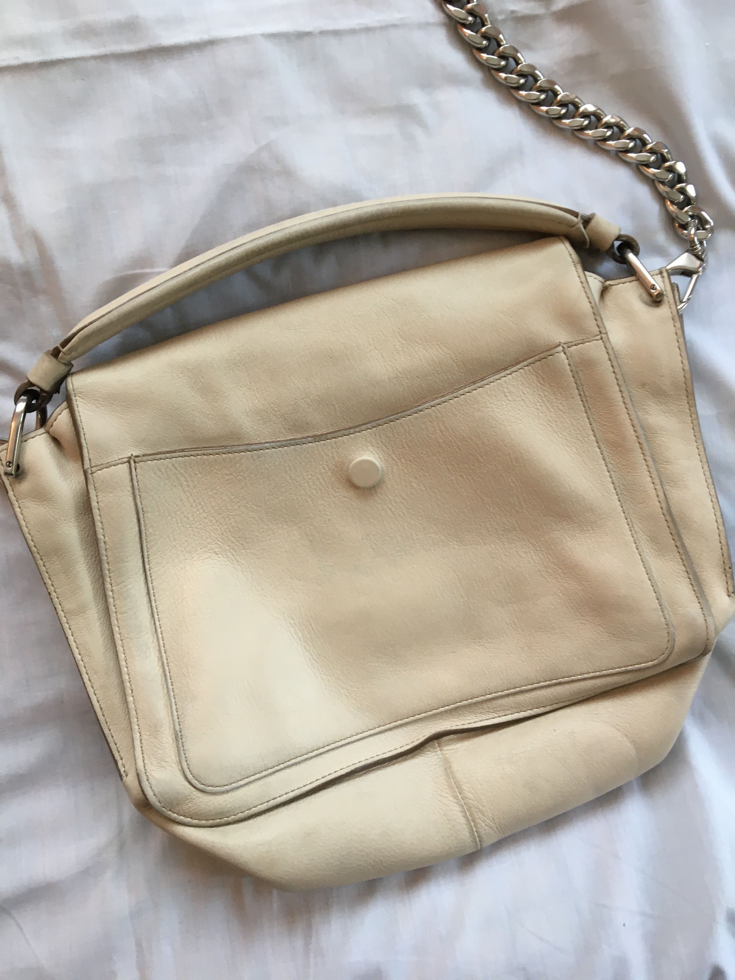 Tod’s, tods, torebka listonoszka , skóra naturalna, ecru