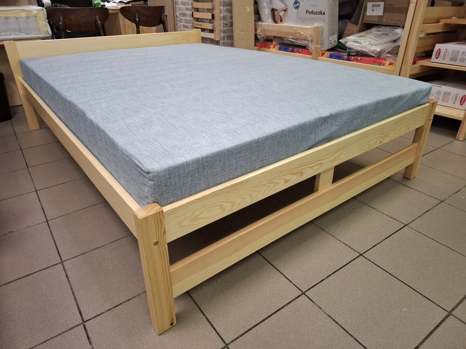 Nowe łóżka 140x200 drewniane kolory różne  z materacem sprężyna