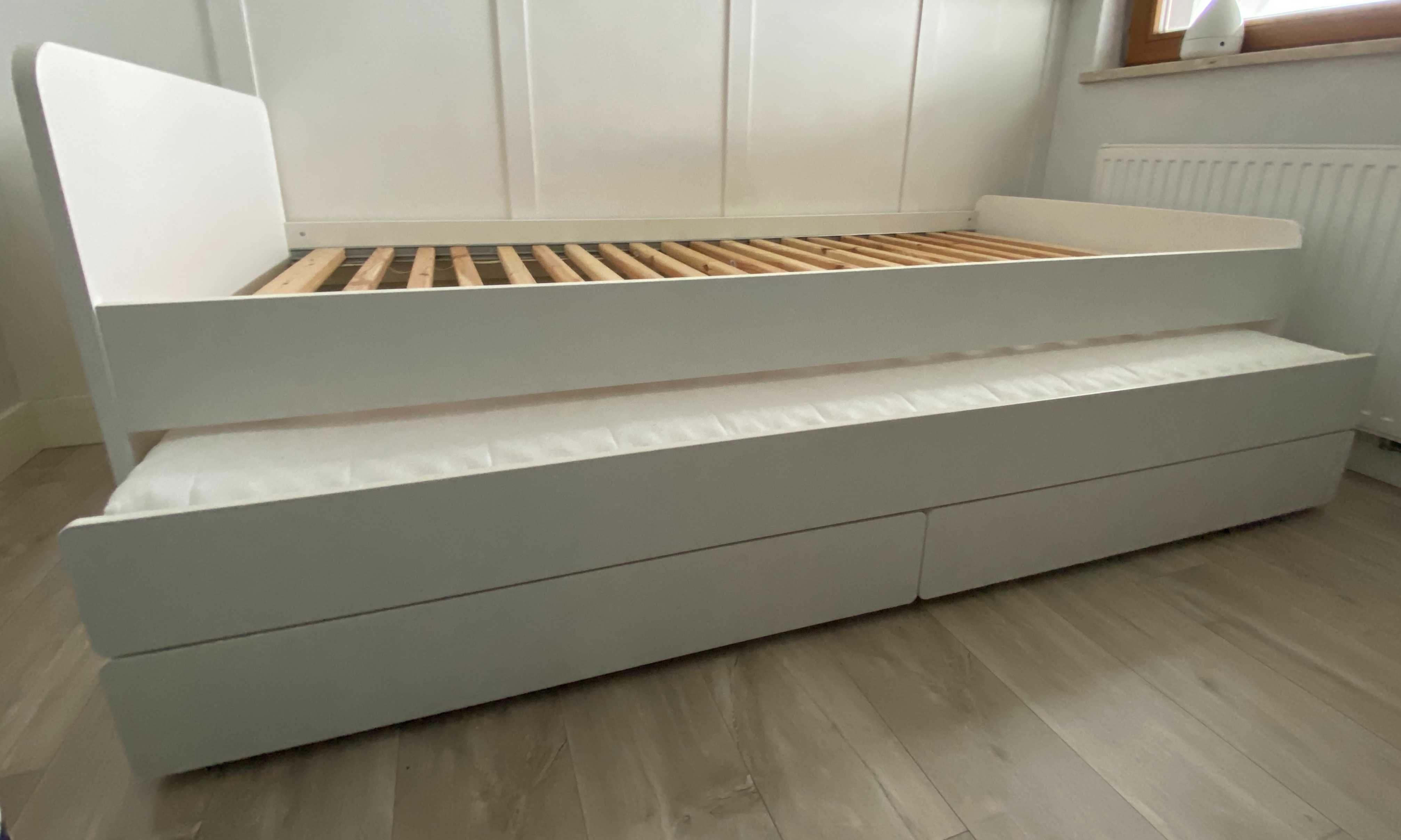 Sprzedam łóżko SLÄKT łóżkiem dolnym/pojem, biały, 90x200 cm