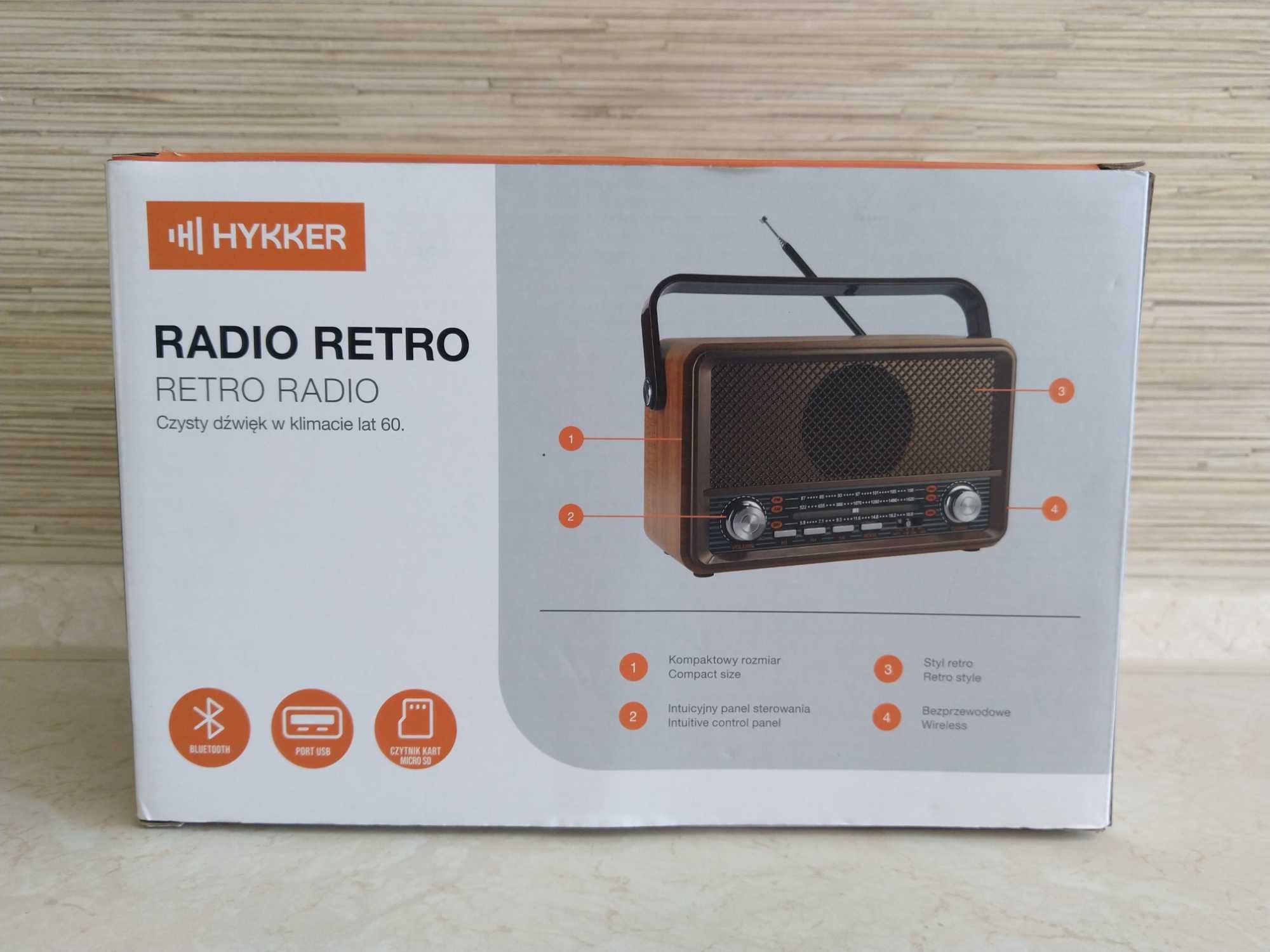 HIT Radio retro sieciowe bezprzewodowe akumulatorowe 2w1 KURIER