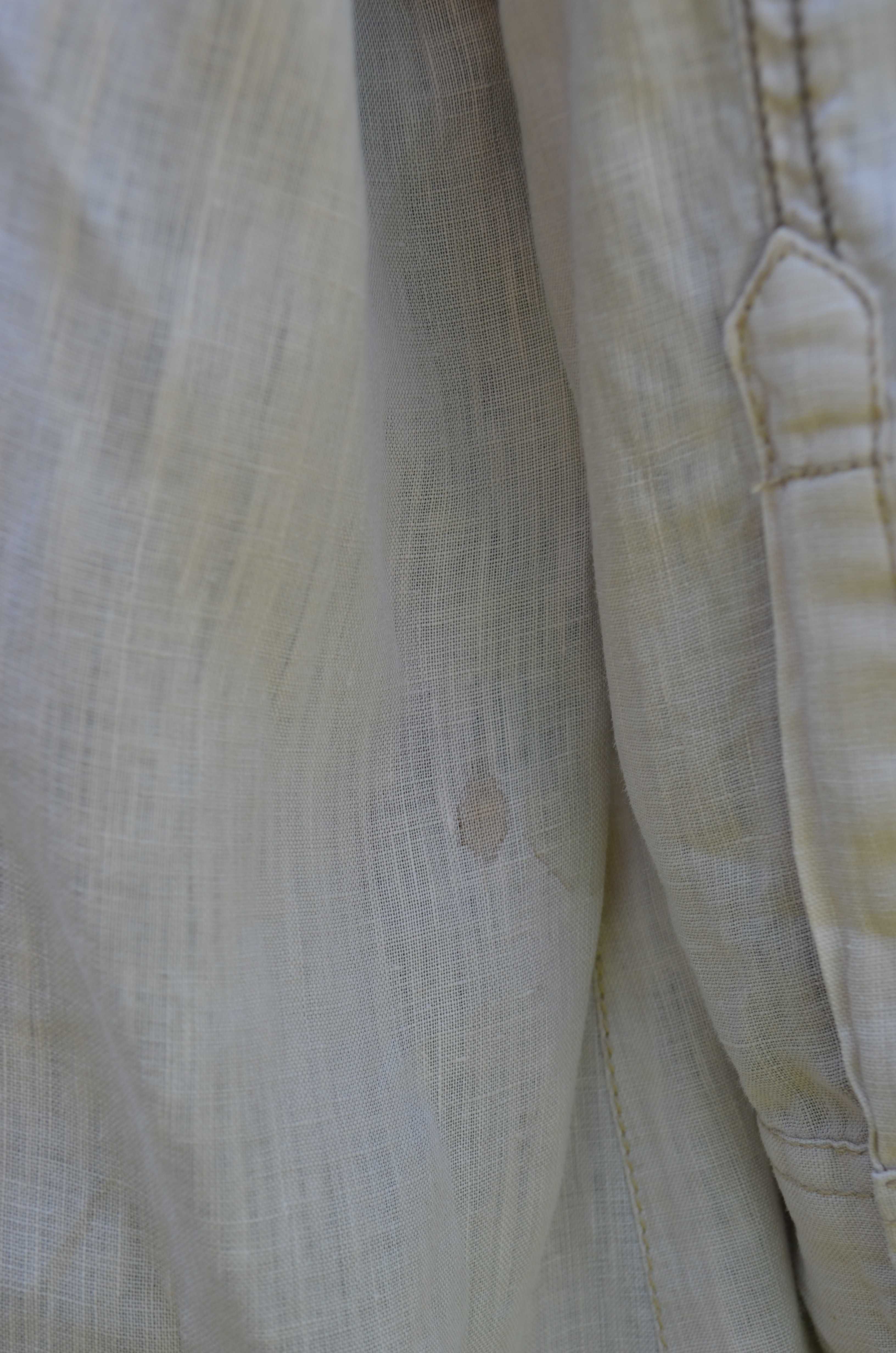 Шикарная женская льняная рубашка натурального цвета