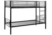 Łóżko piętrowe metalowe IKEA SVARTA z materacem czarne