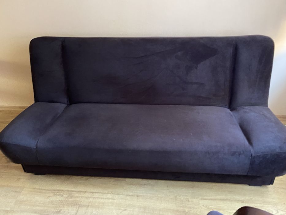 Sofa rozkładana ciemnobrązowa