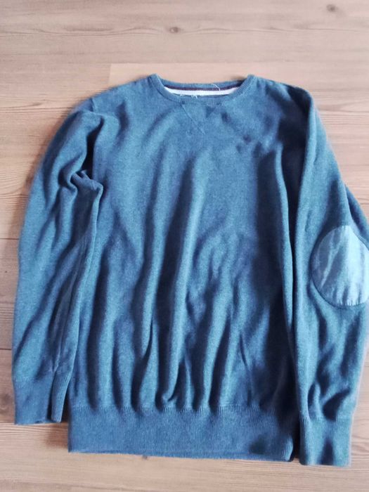 Sweter męski L granatowo stalowy