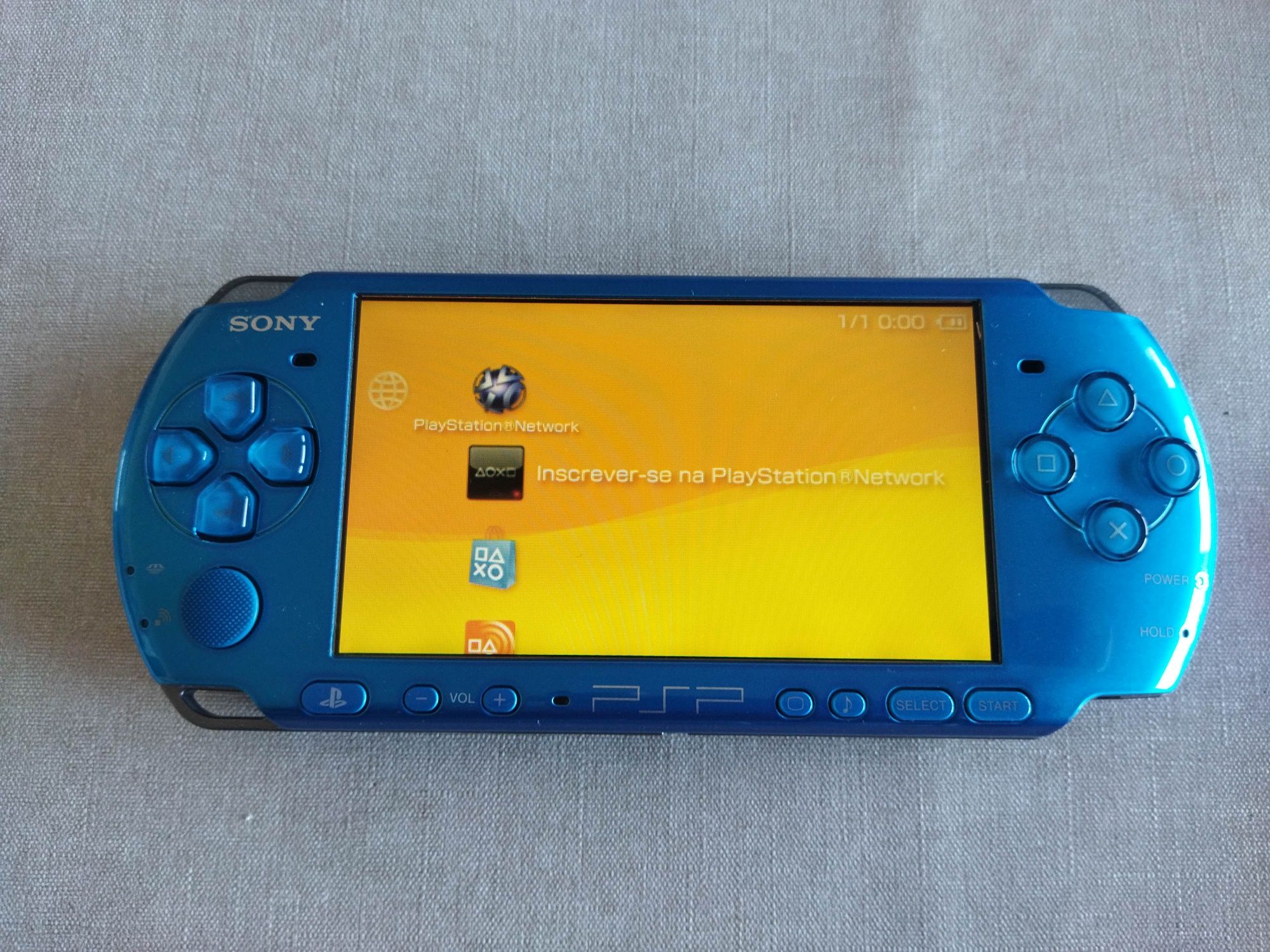 Consola original Sony PSP psp, imaculada, última versão cor rara azul