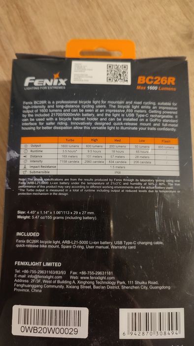 Lampa rowerowa Fenix BC26R
