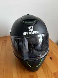 Kask motocyklowy shark skwal czarny mat z diodami led