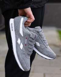 Кроссовки мужские Reebok Classic Leather Grey White Рибок Классик