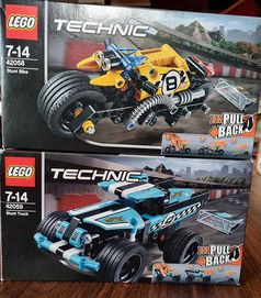 Lego Technik 42058 + 42059 Kaskaderska Terenówka i motocykl