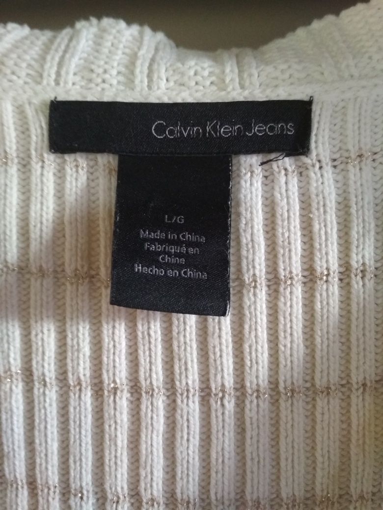 Świetny sweter tunika Calvin Klein L