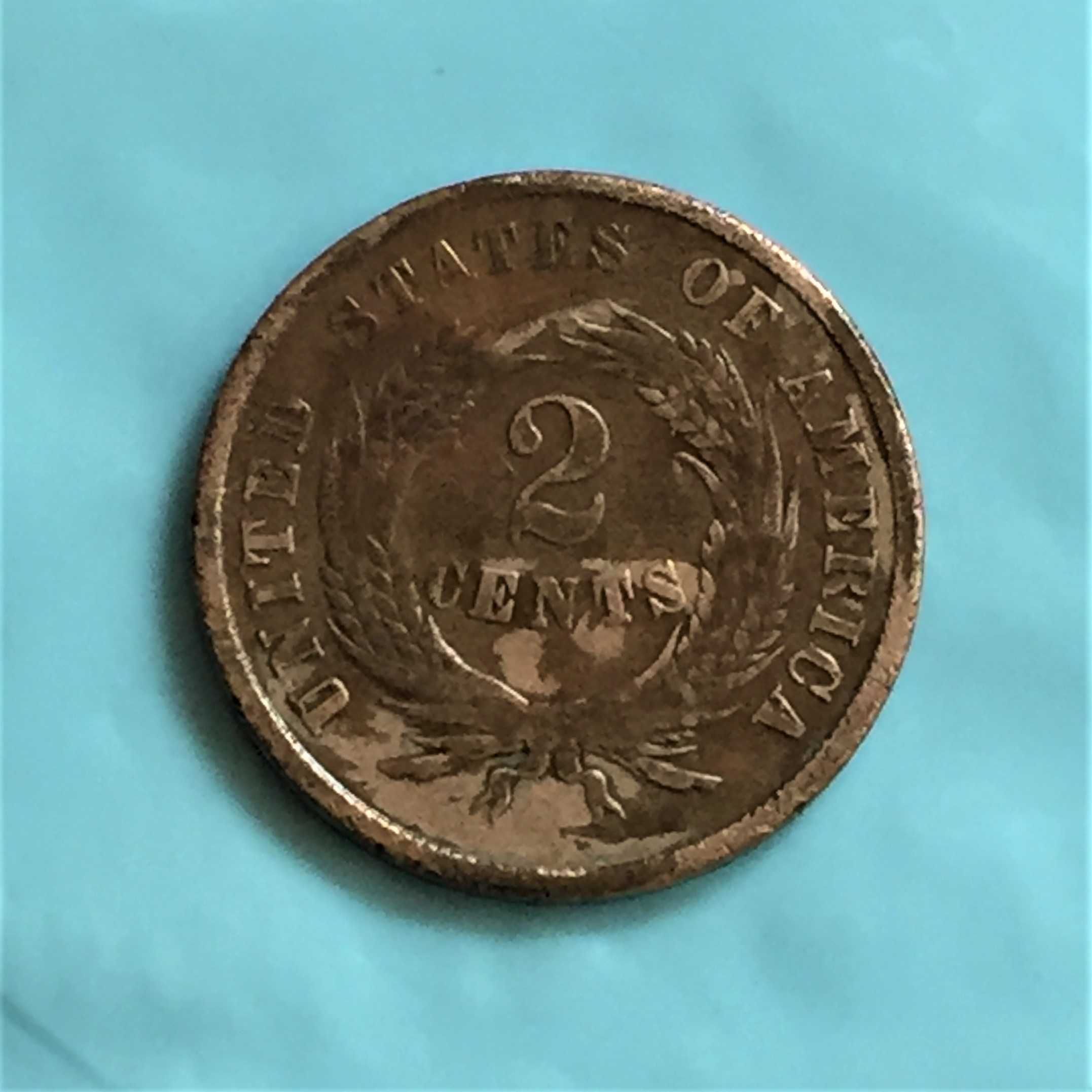 USA - 2 Cents 1865 - liga de cobre, estanho e zinco - 23mm