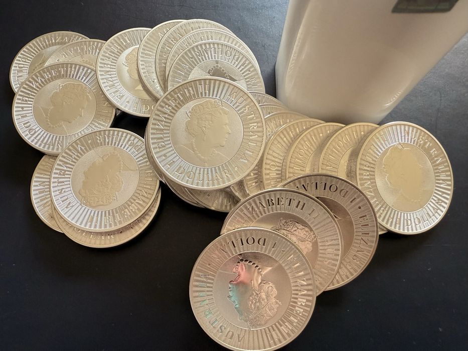 Onças de prata fina (1OZ) Kangaroo da Australia (Novas de tubo)