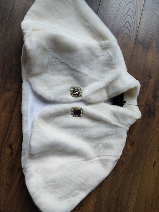 Bolerko ślubne do sukni krem  kryształy ślub kremowe lekkie piękne s n