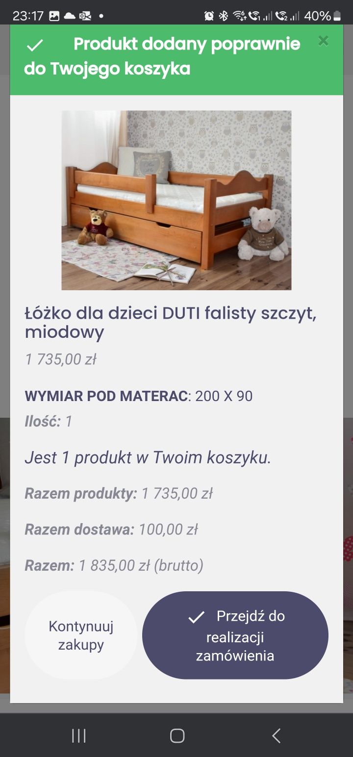 Łóżko dziecięce młodzieżowe Bedlayn 200x90