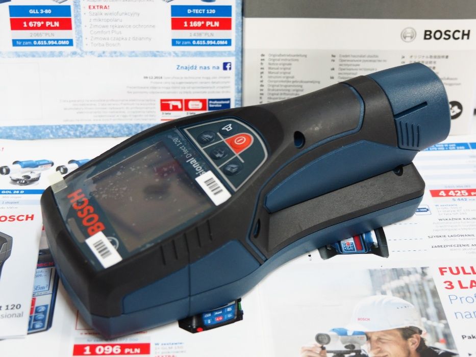 BOSCH D-TECT 120 detektor czujnik wykrywacz kabli szukacz drewno