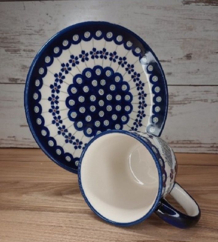 Kubek ceramiczny Mars 350 ml talerz Z.C.B. 19cm ceramika Bolesławiec