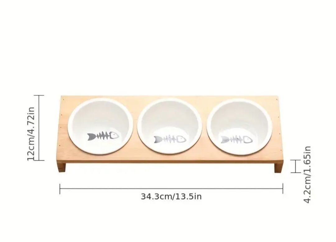 Dla kota psa bufet 3 miski ceramiczne