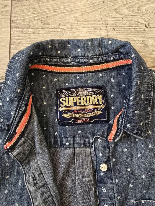 Koszula jeansowa Superdry gwiazdki granatowa M