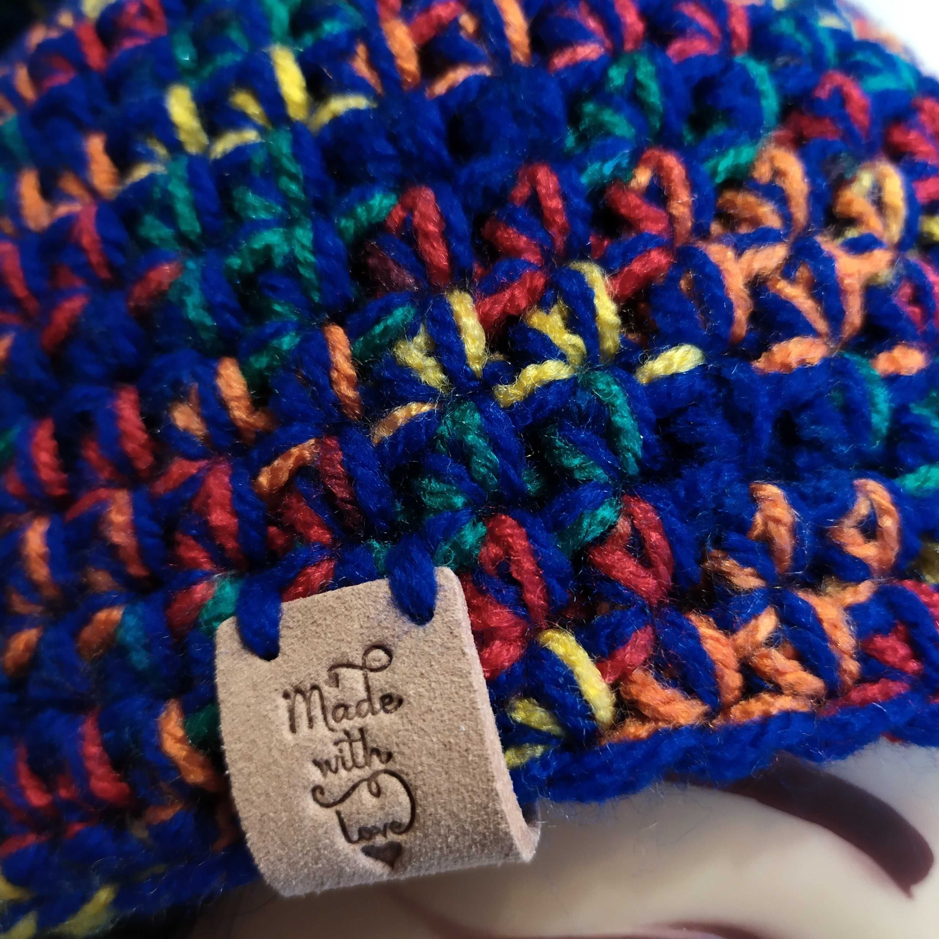 Komplet czapka beanie z kominem handmade na szydełku