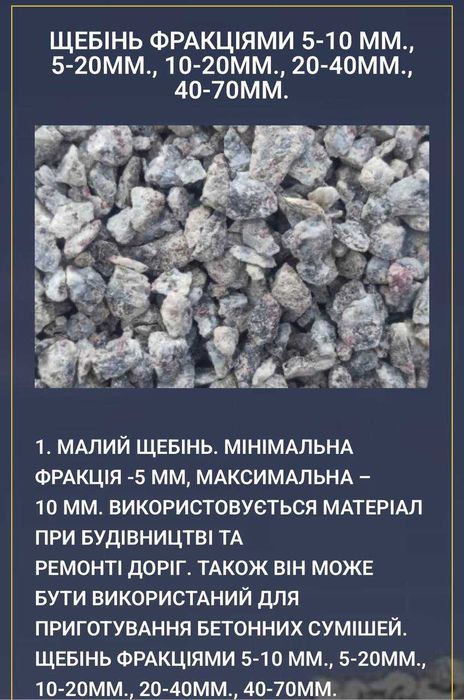 Продаж гранітного кар'єру та щебеневого заводу у Житомирській області.