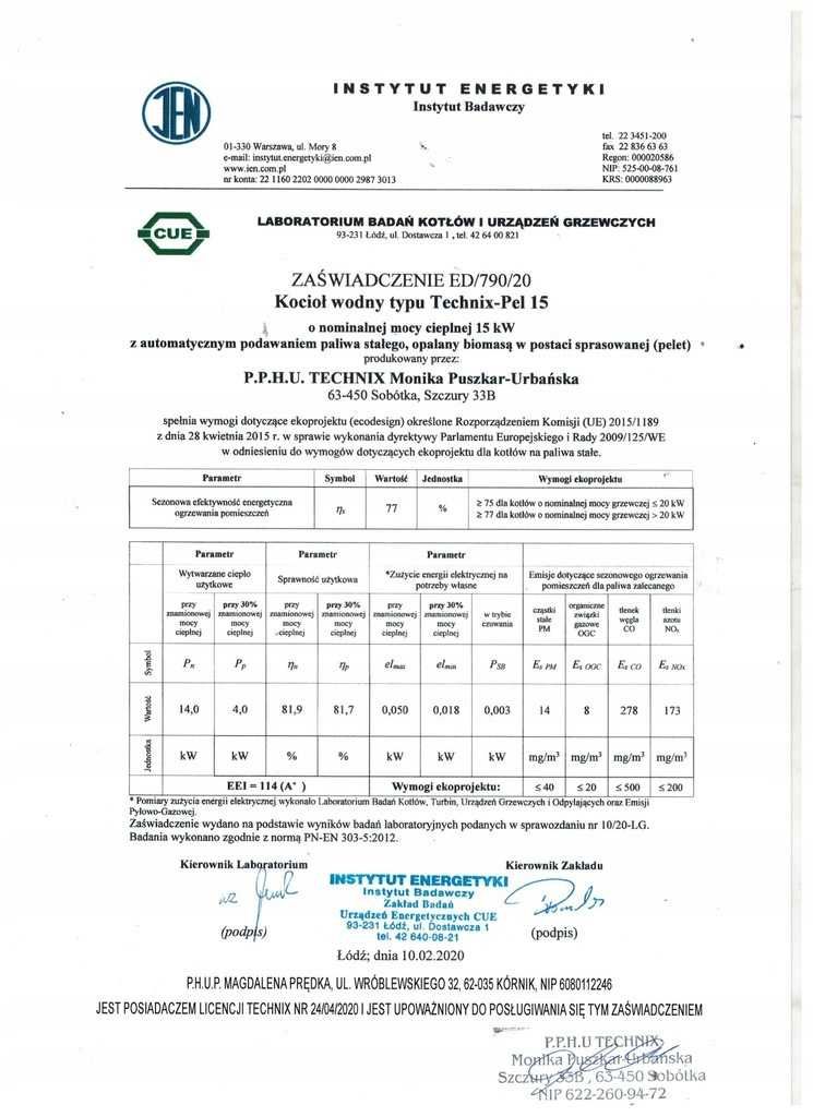 Kocioł piec kotly na pellet  na  15kW 100-150m2 5 klasa