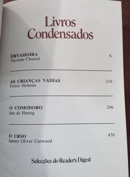 Livros Condensados - Seleções do Reader's Digest - 4 obras / 1 volume