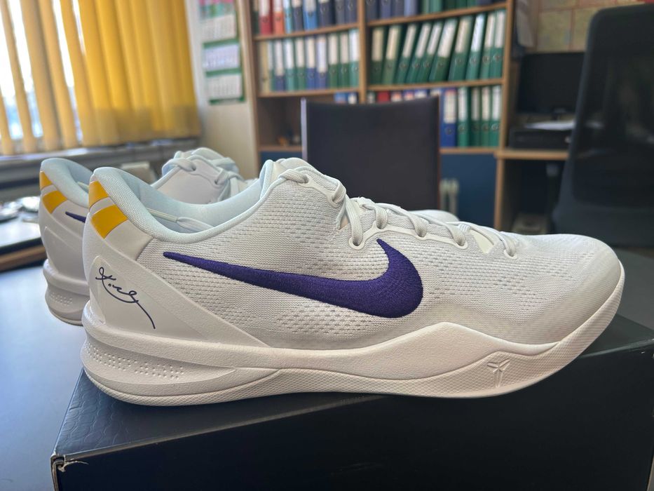 Kobe 8 Protro White and Court Purple Lakers