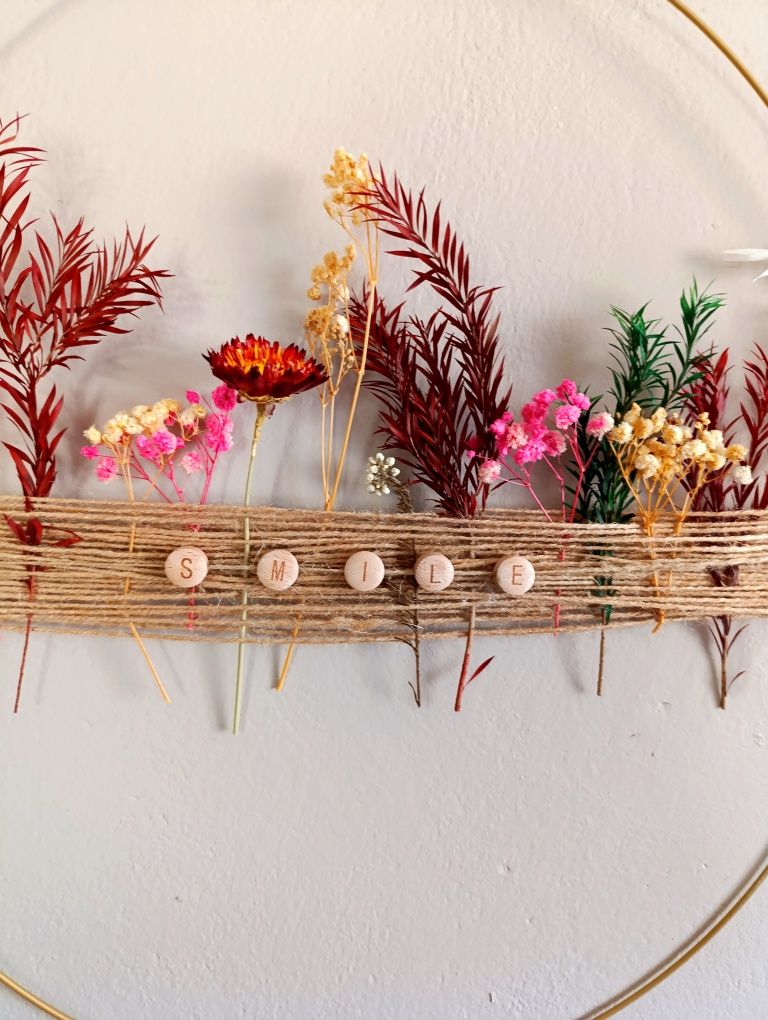 Minimalistyczny wianek na drzwi ścianę Boho rustykalny Ethereal circl