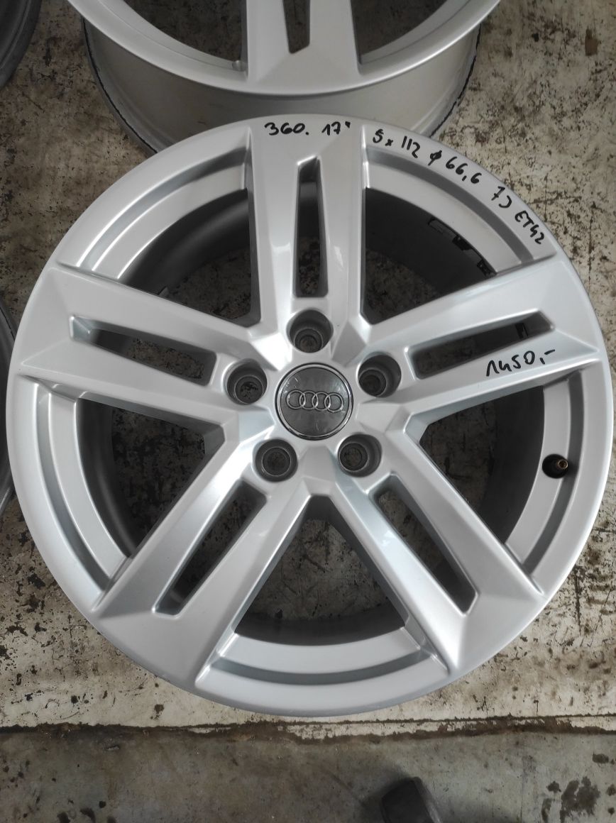 360 Felgi aluminiowe ORYGINAŁ AUDI R 17 5x112 otwór 66,6 Bardzo Ładne