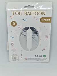 Balon foliowy Cyfra, srebrny, duży balon 0