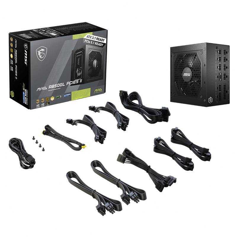 (NOVO)Fonte ATX MSI MAG A850GL PCIE5 II 850W 80 Plus Gold Full Modular
