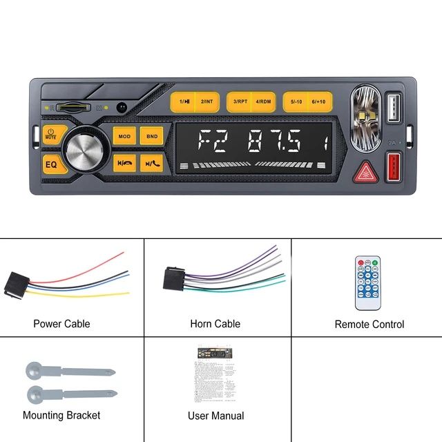 Rádio Automóvel Bluetooth 1din Bluetooth USB AUX FM novo