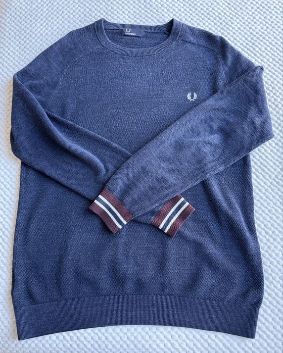 Fred Perry Textured Yarn Pique Crew Neck Sweater – K8217