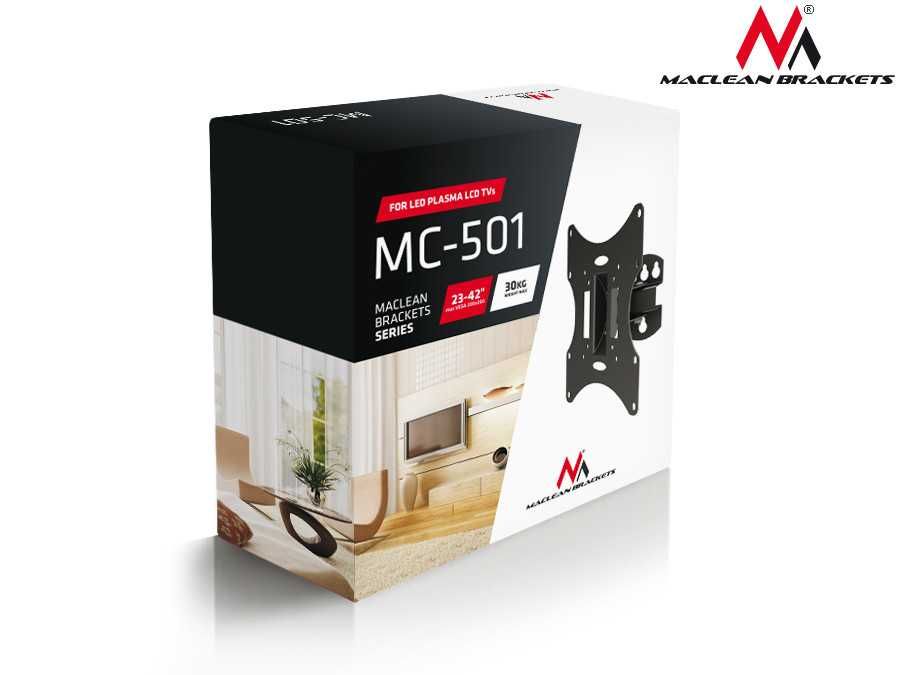 Uchwyt telewizora TV wieszak do LED 23-42 obrotowy Maclean MC-501A S