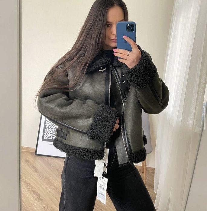 Дублянка Zara  Куртка авиатор Zara зима Дяблянка зара