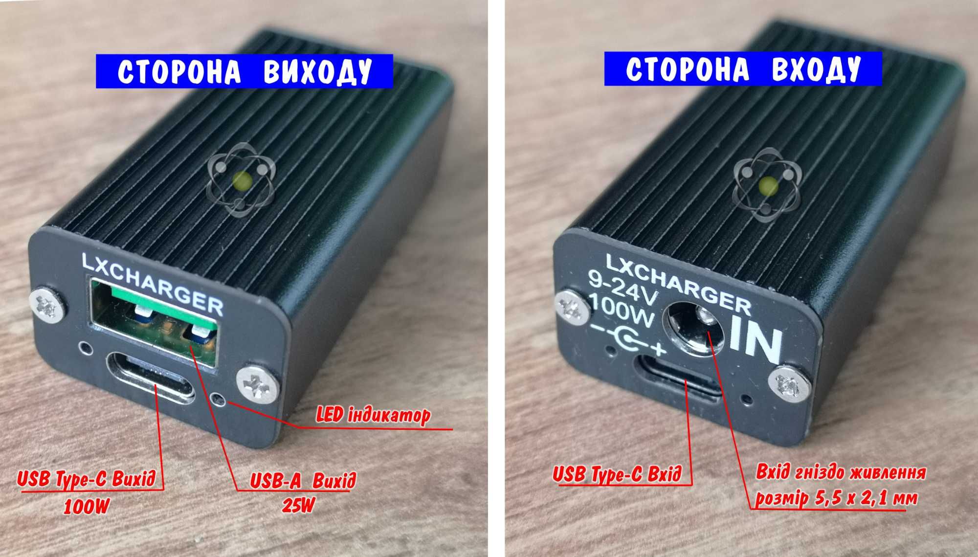 100W PD3.0 QC4+ швидка зарядка, зарядний модуль у корпусі, чіп SW3518S