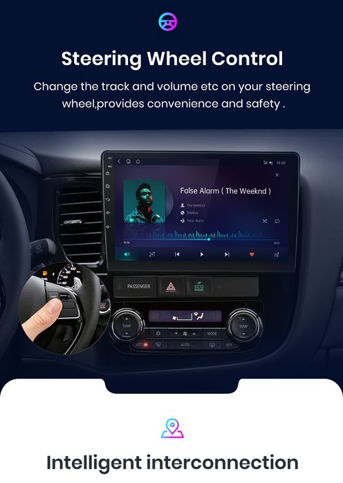 Rádio Mitsubishi Outlander 3 CARPLAY Android Auto Wi-Fi GPS Bluetooth