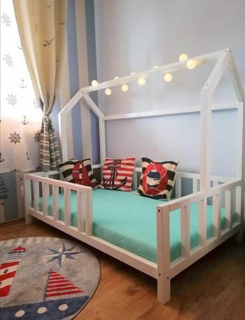 Łóżko dziecięce domek, hausebed, łóżko dziecięce, drewniane