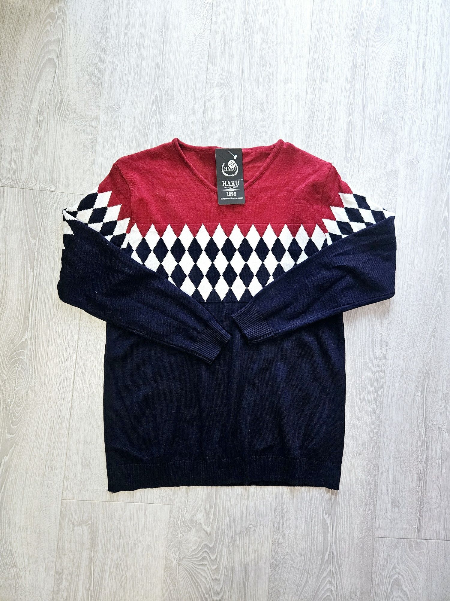 Nowy sweter w geometryczne wzory marki 38 sweter m